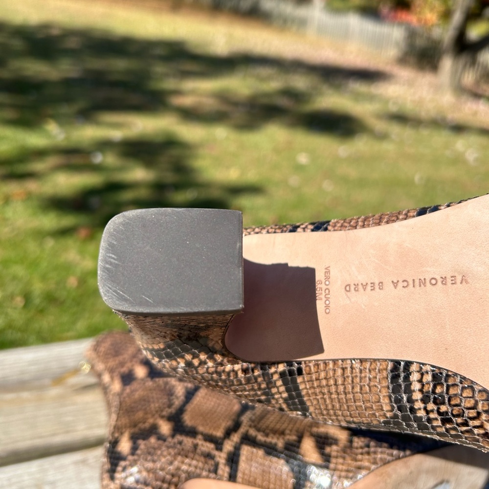 Veronica Beard Brown Python Snakeskin Leather Squ… - image 11